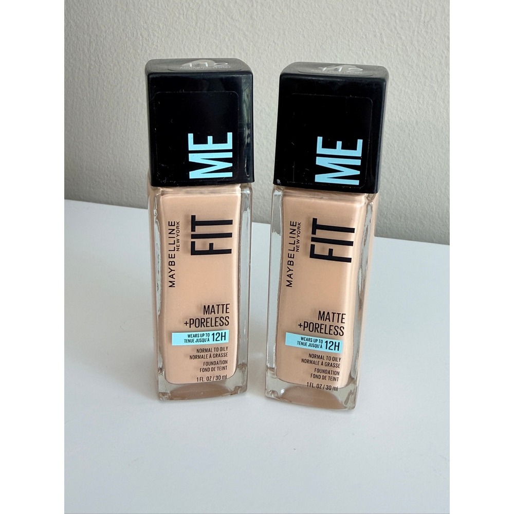 Maybelline Fit Me Foundation Women 112 Natural Ivory Matte + Poreless 2pk NWT
